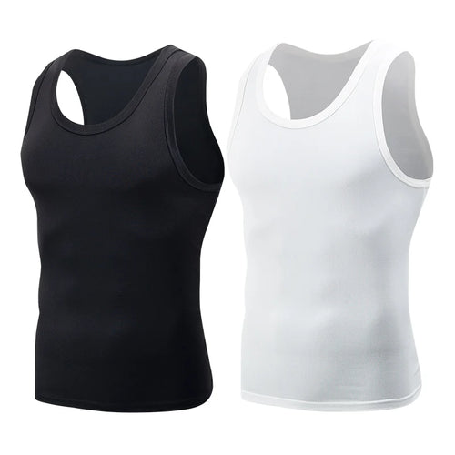 1/3 Piece Men's Four Seasons Black And White Classic Color Basic Vest Plus Size Youth Sports And Leisure Running Joker Bottoming